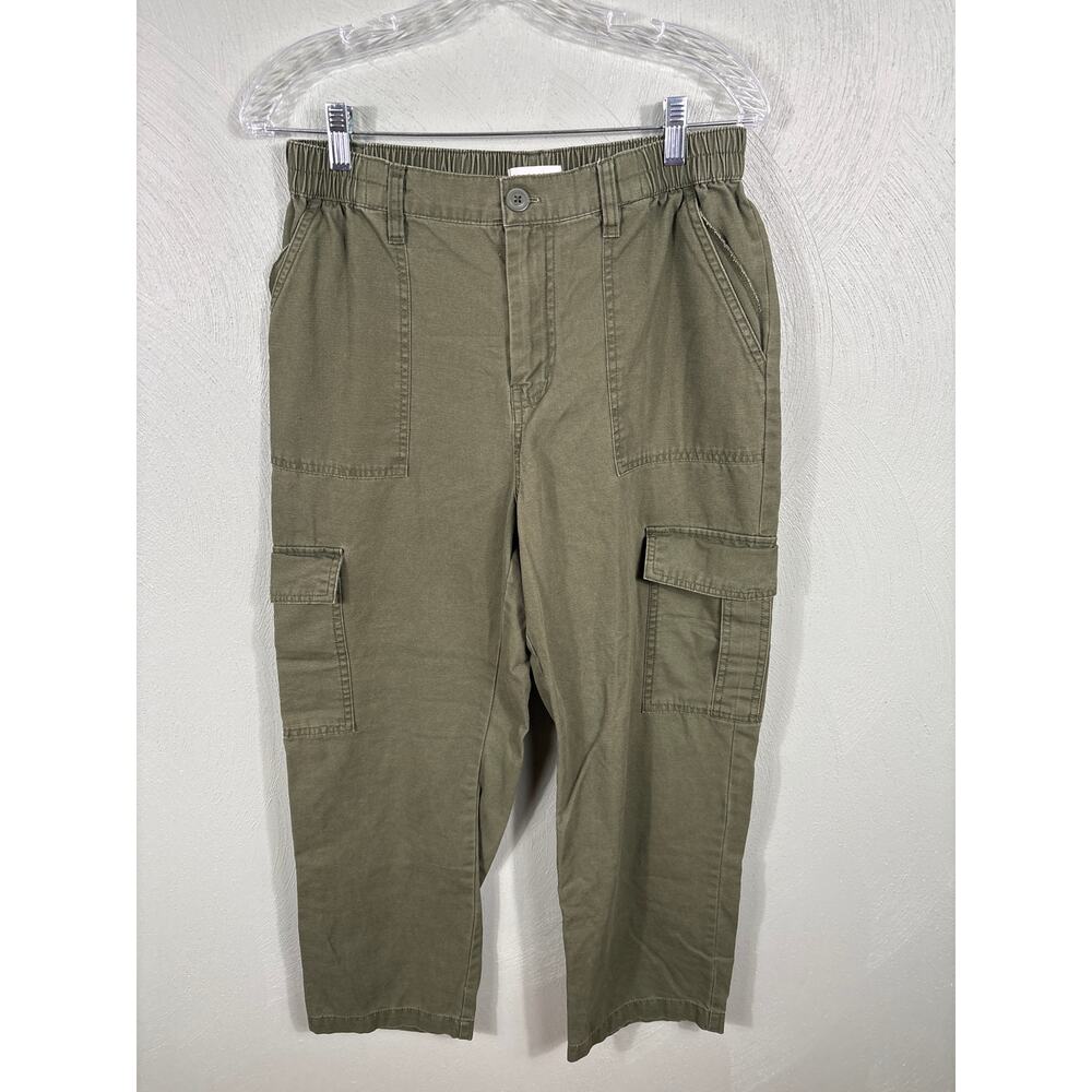 Aeropostale Army Green Cargo Pants Women's Large Elastic Waist‎ Straight Leg - Picture 9 of 11
